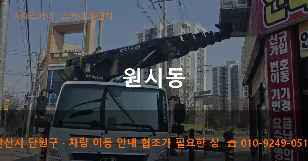 안산시 단원구 원시동 스카이 작업차 작업