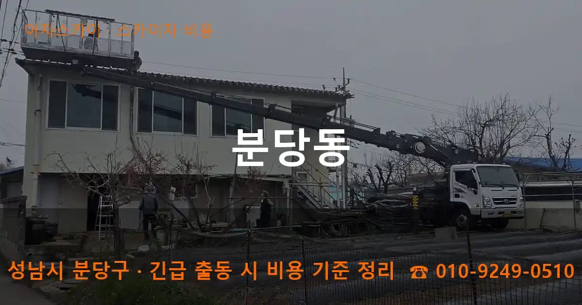 성남시 분당구 분당동 스카이차 비용 작업