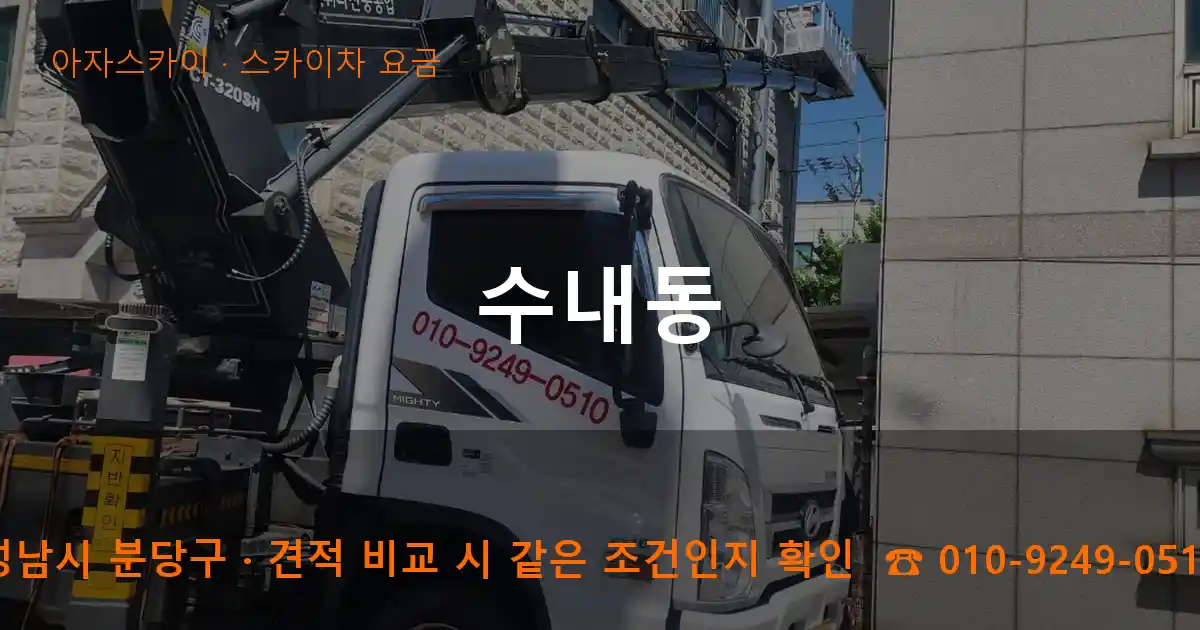 성남시 분당구 수내동 스카이차 요금 작업