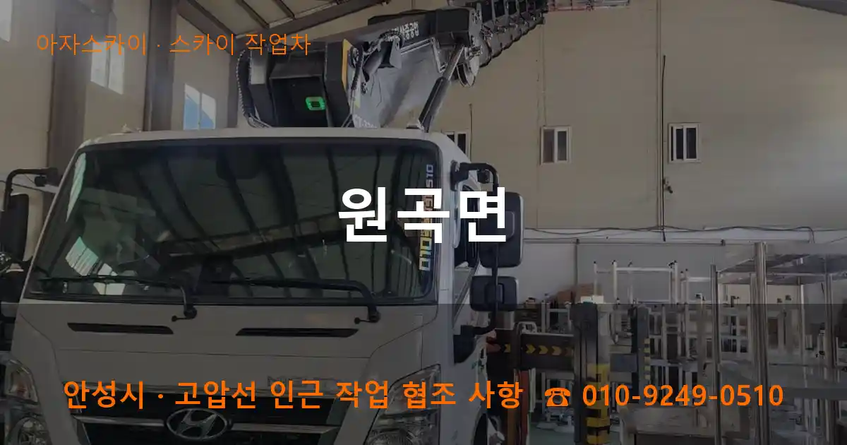안성 원곡면 스카이 작업차 작업