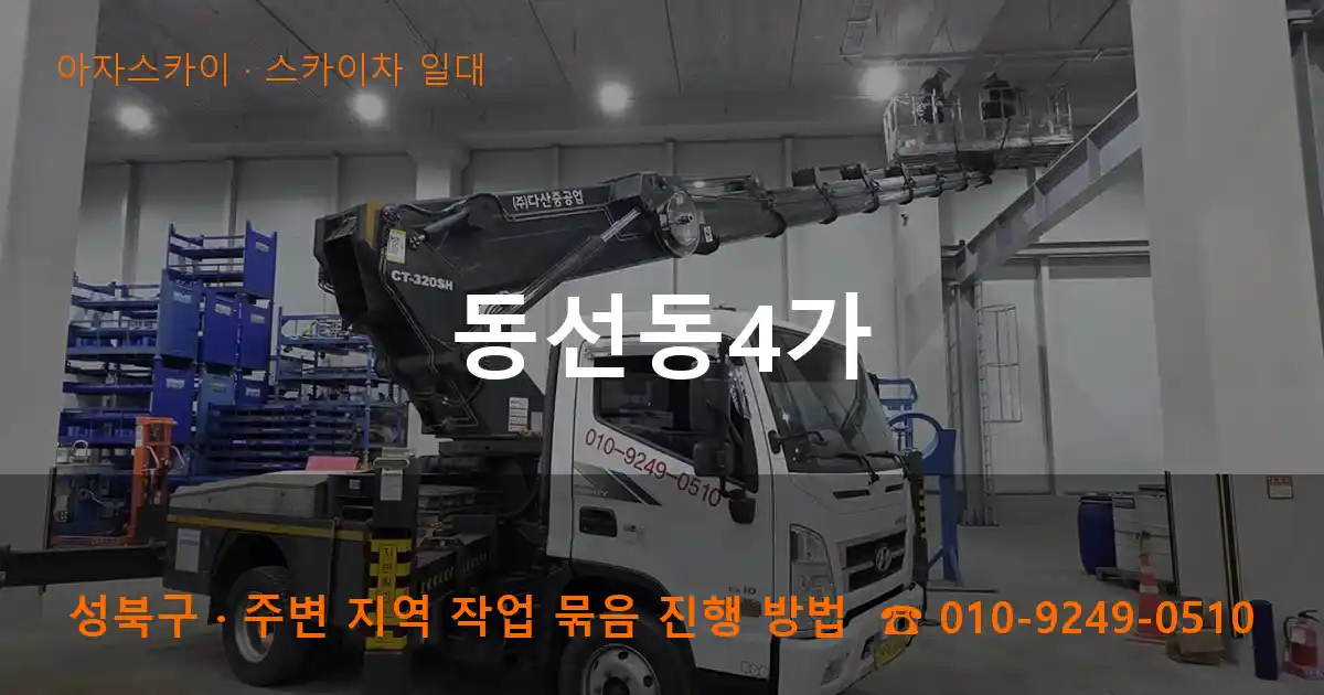 성북구 동선동4가 스카이차 일대 작업