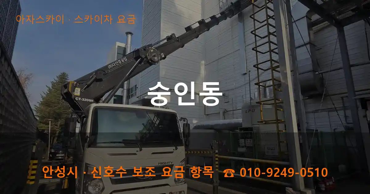 안성시 숭인동 스카이차 요금 작업
