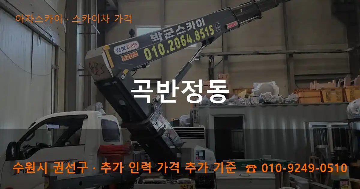 수원시 권선구 곡반정동 스카이차 가격 작업