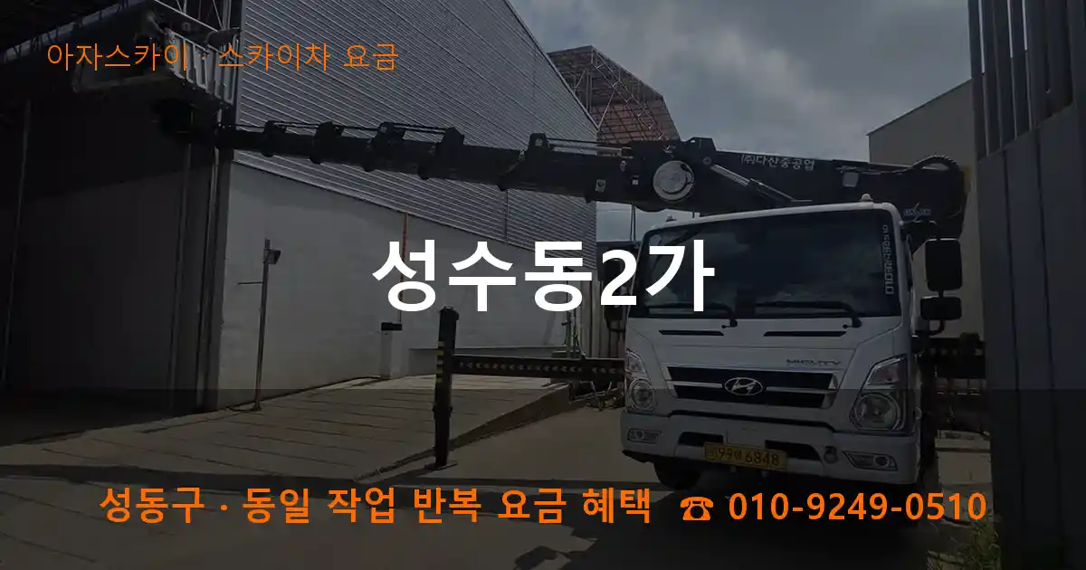 성동구 성수동2가 스카이차 요금 작업