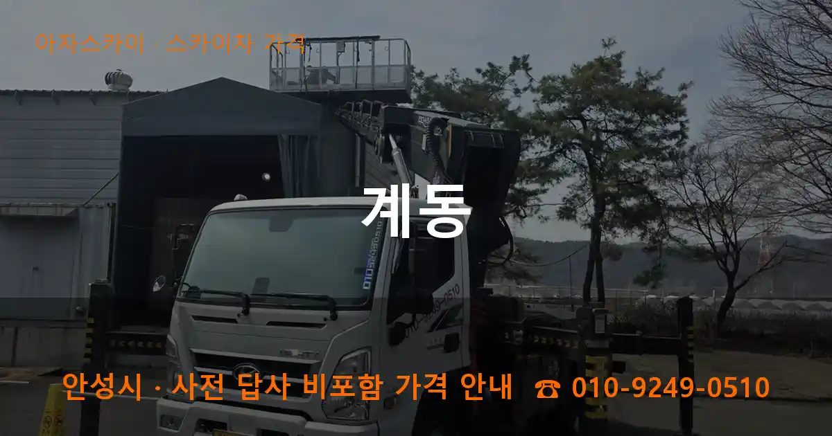 안성시 계동 스카이차 가격 작업