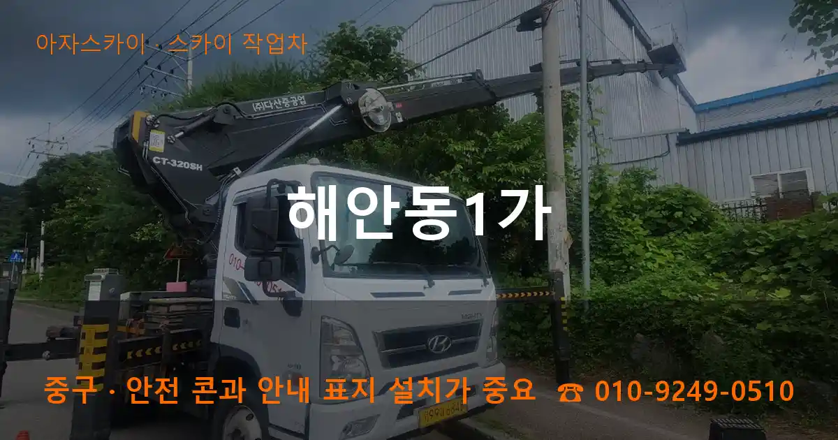 중구 해안동1가 스카이 작업차 작업