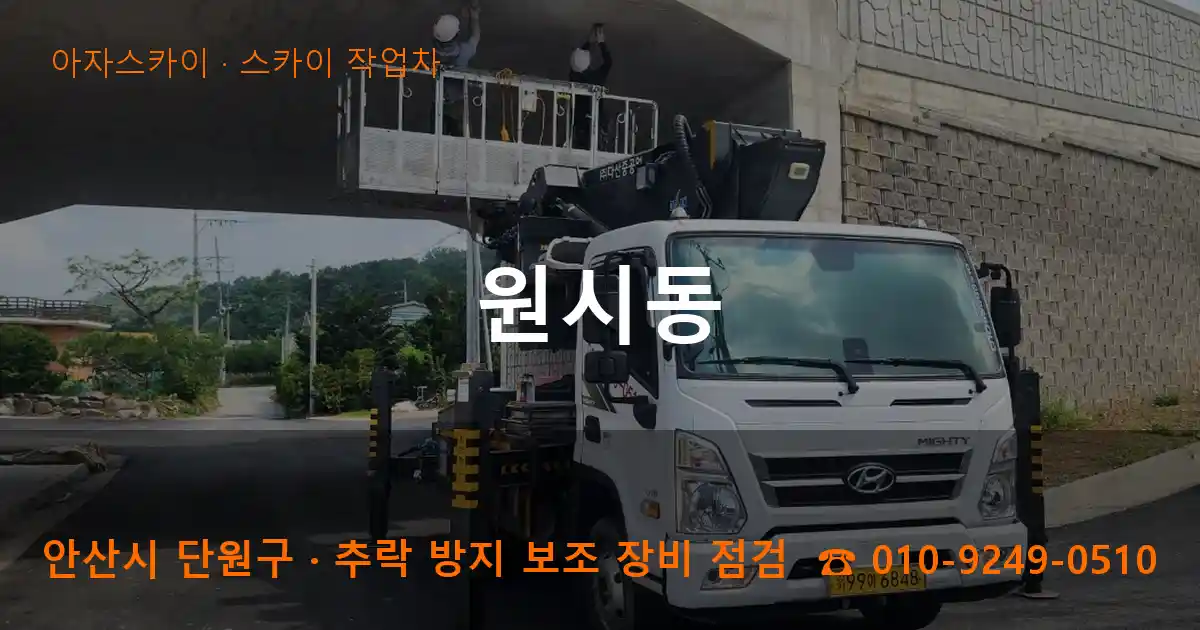 안산 단원구 원시동 스카이 작업차 작업