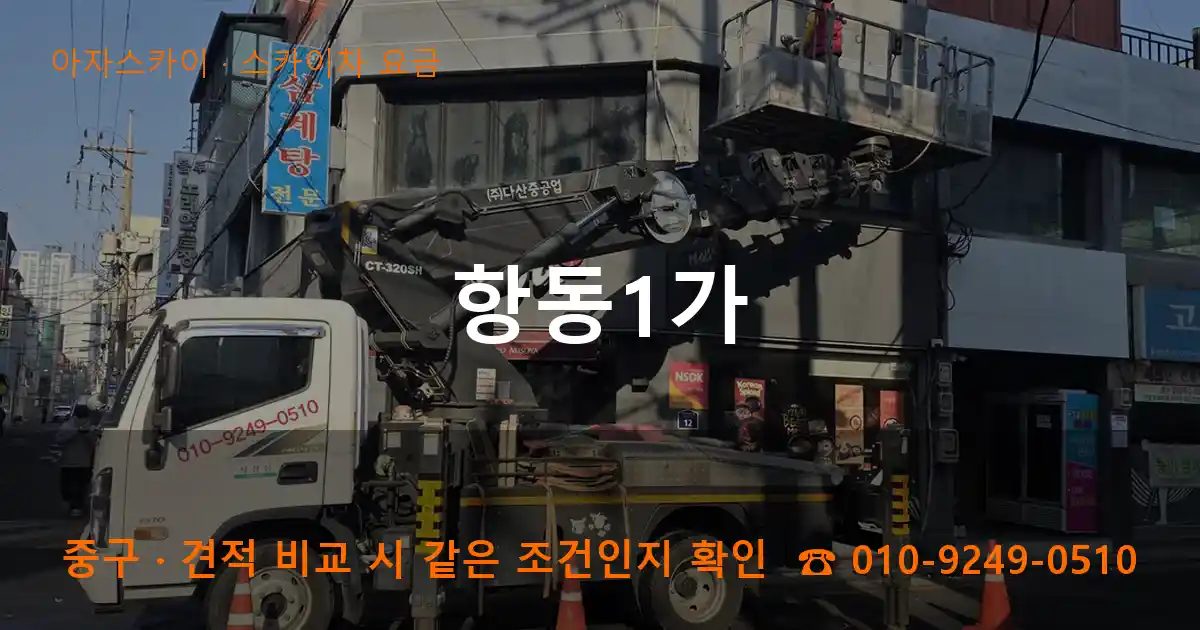 중구 항동1가 스카이차 요금 작업