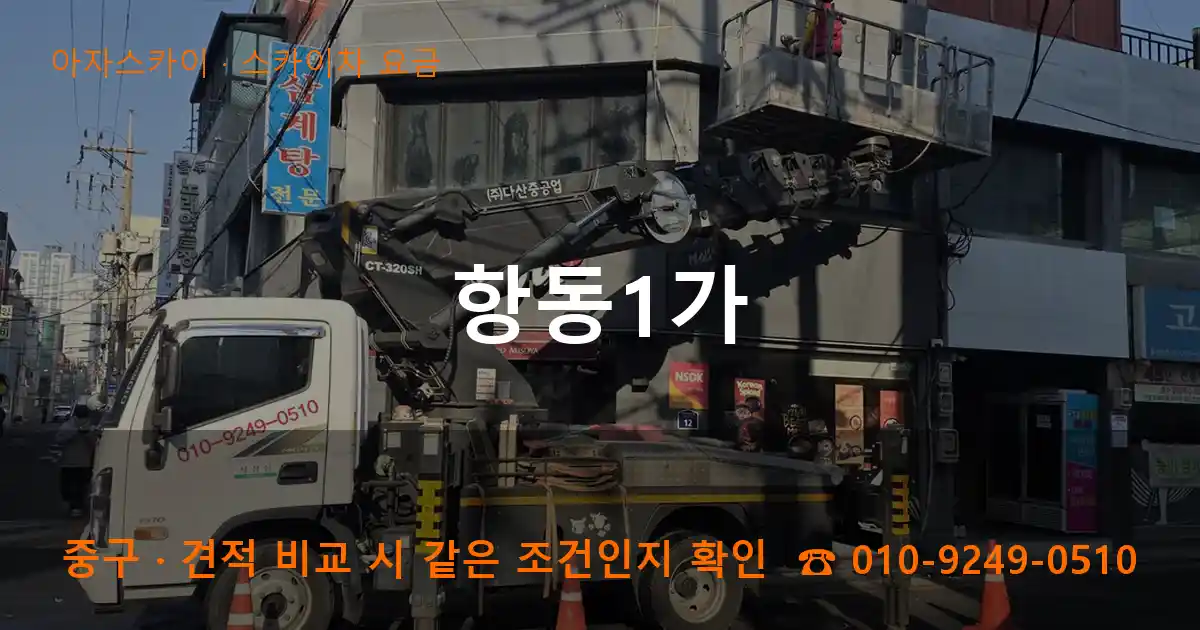중구 항동1가 스카이차 요금 작업