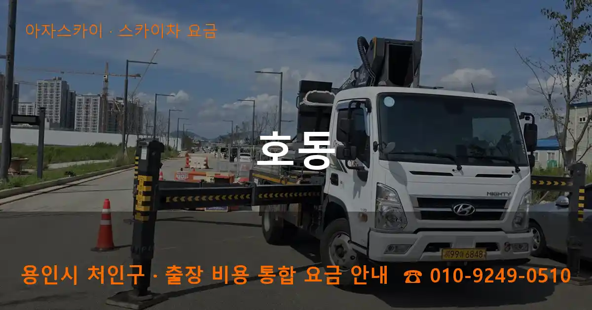 용인 처인구 호동 스카이차 요금 작업