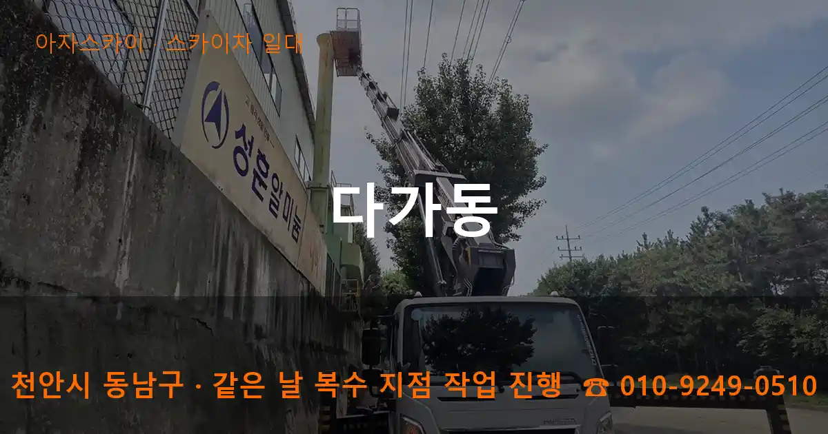천안시 동남구 다가동 스카이차 일대 작업