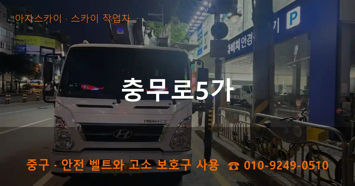 중구 충무로5가 스카이 작업차 작업