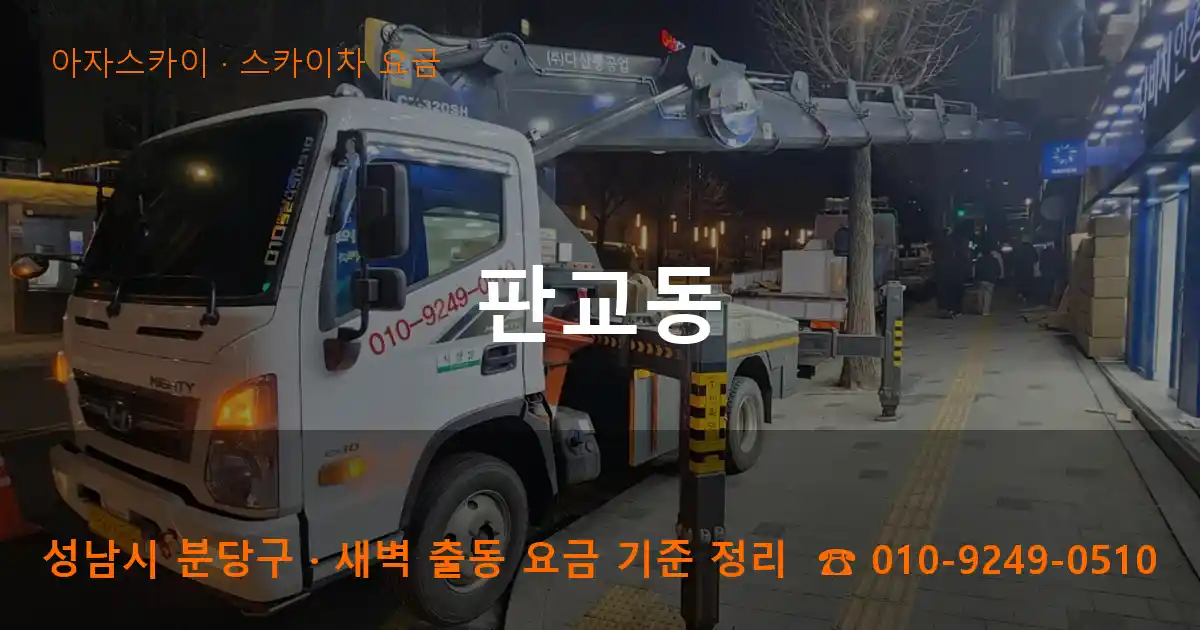 성남 분당구 판교동 스카이차 요금 작업