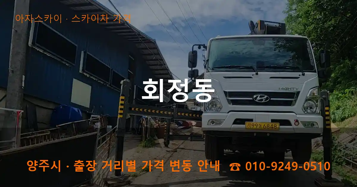 양주 회정동 스카이차 가격 작업