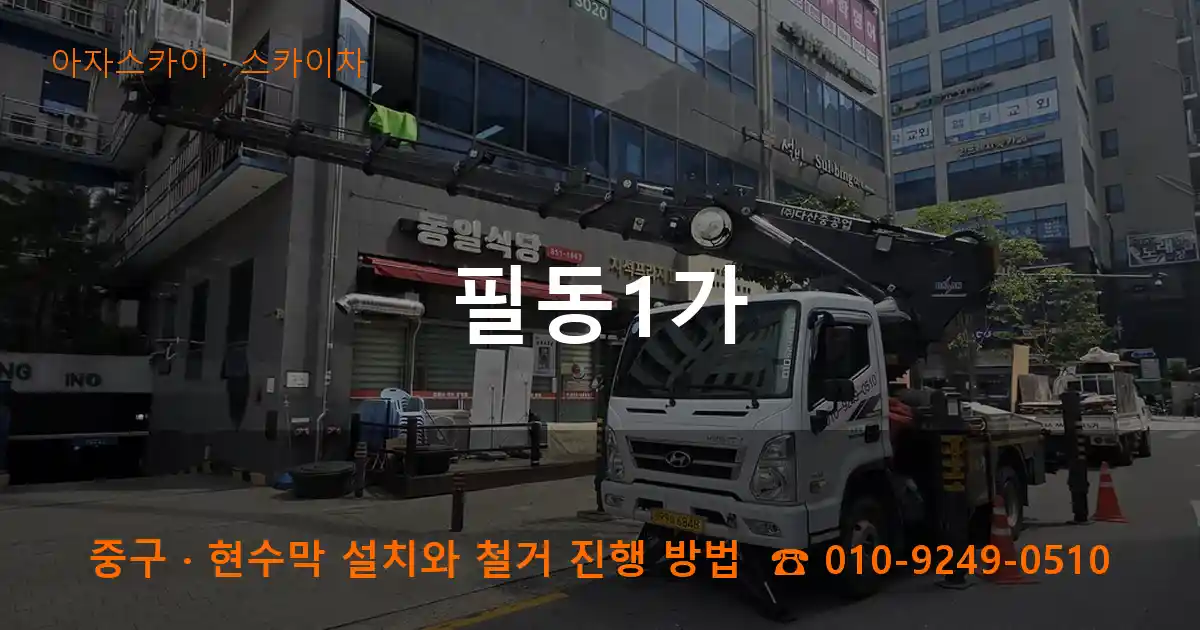 중구 필동1가 스카이차 작업