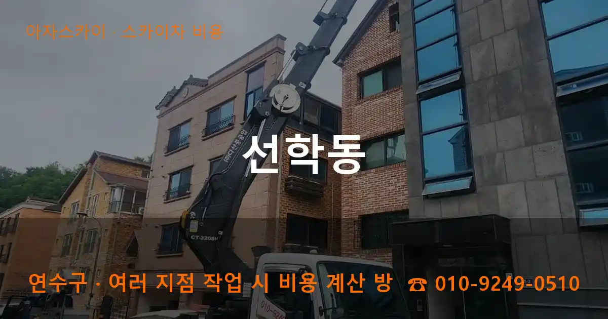 연수구 선학동 스카이차 비용 작업