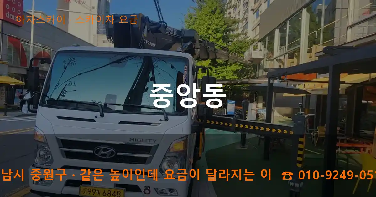 성남시 중원구 중앙동 스카이차 요금 작업