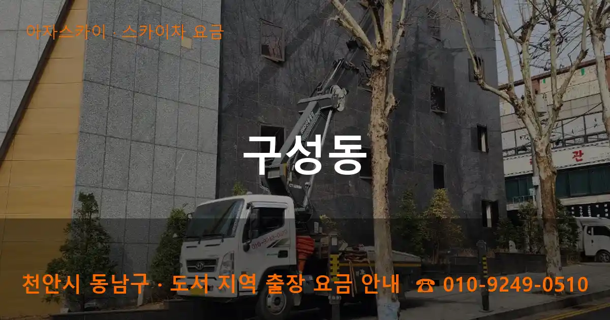 천안 동남구 구성동 스카이차 요금 작업