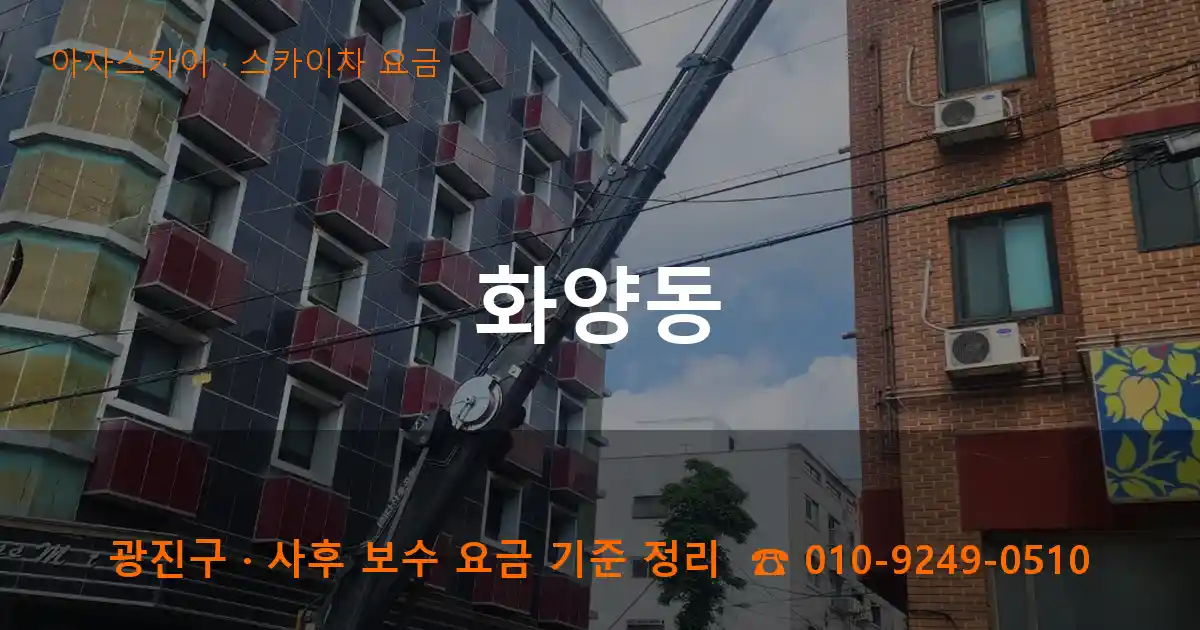 광진구 화양동 스카이차 요금 작업
