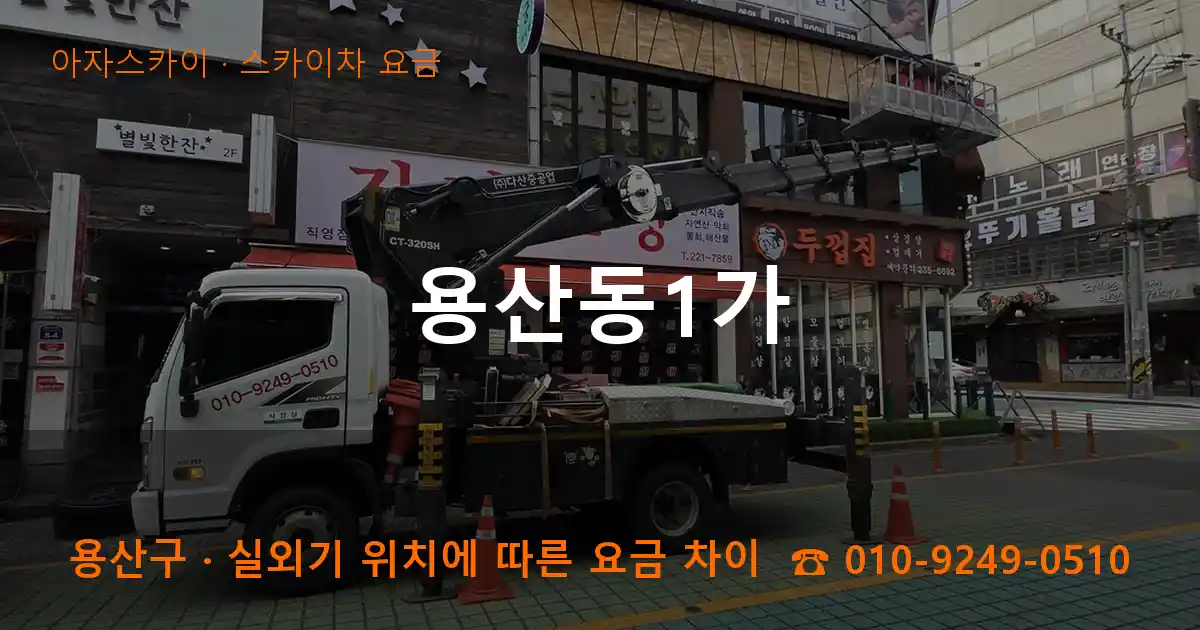 용산구 용산동1가 스카이차 요금 작업