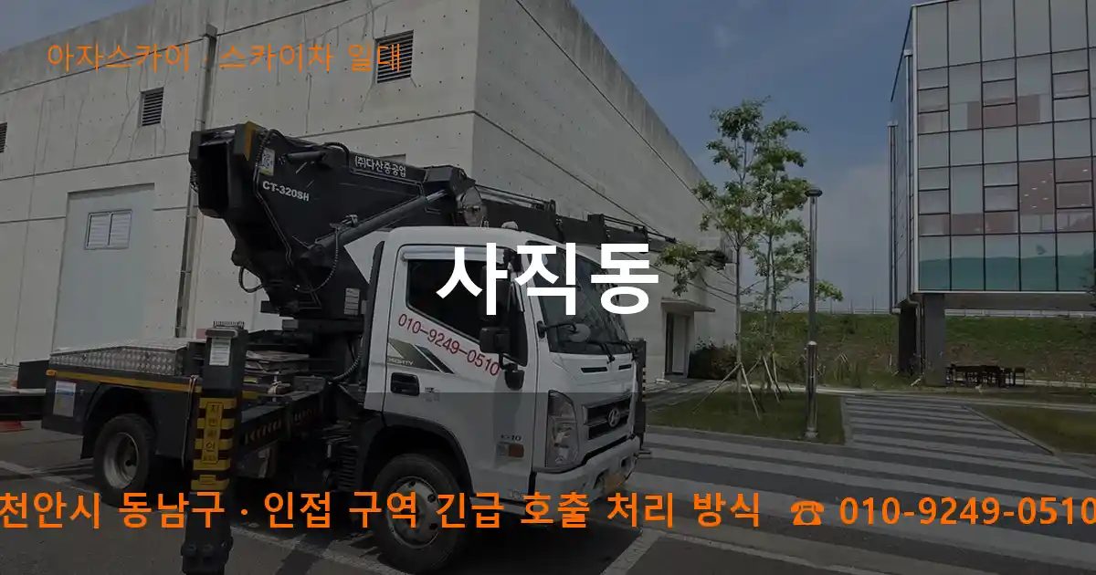 천안시 동남구 사직동 스카이차 출장 작업