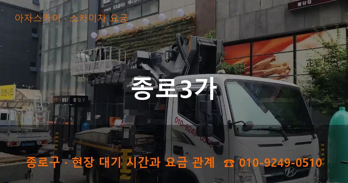 종로구 종로3가 스카이차 요금 작업