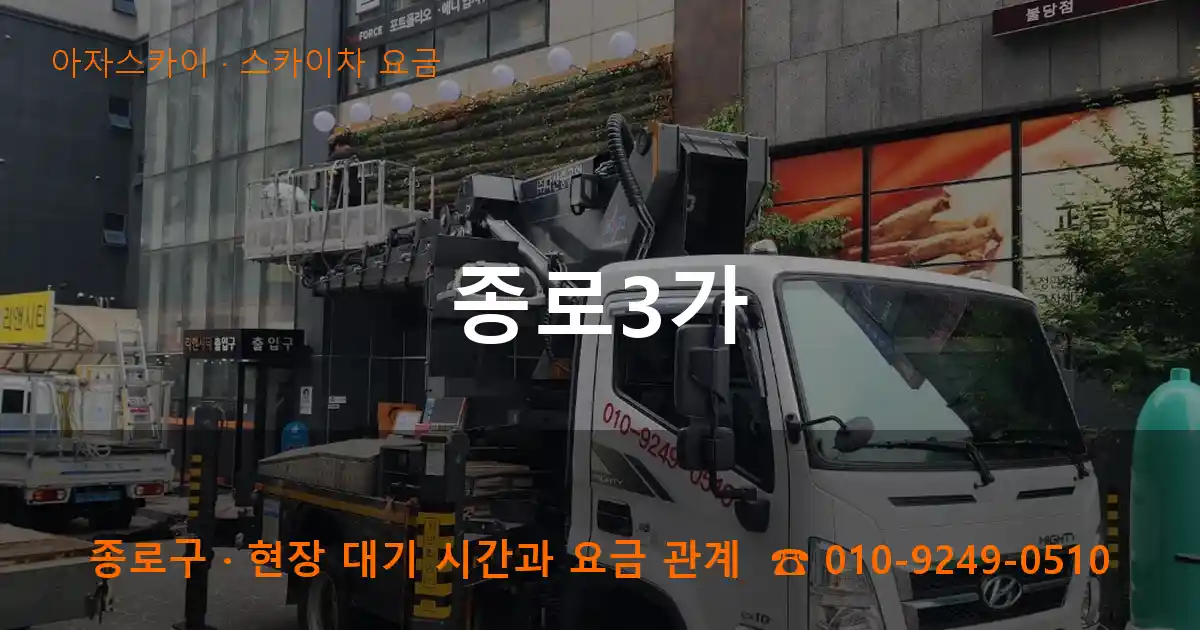 종로구 종로3가 스카이차 요금 작업