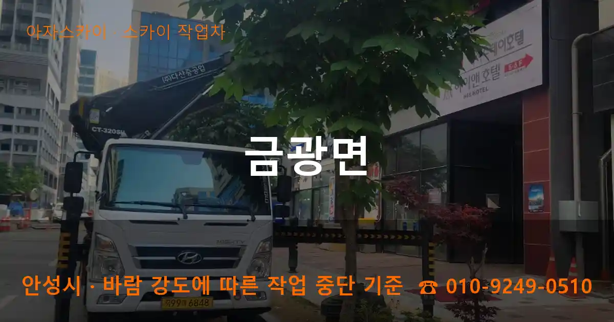 안성시 금광면 스카이 작업차 작업