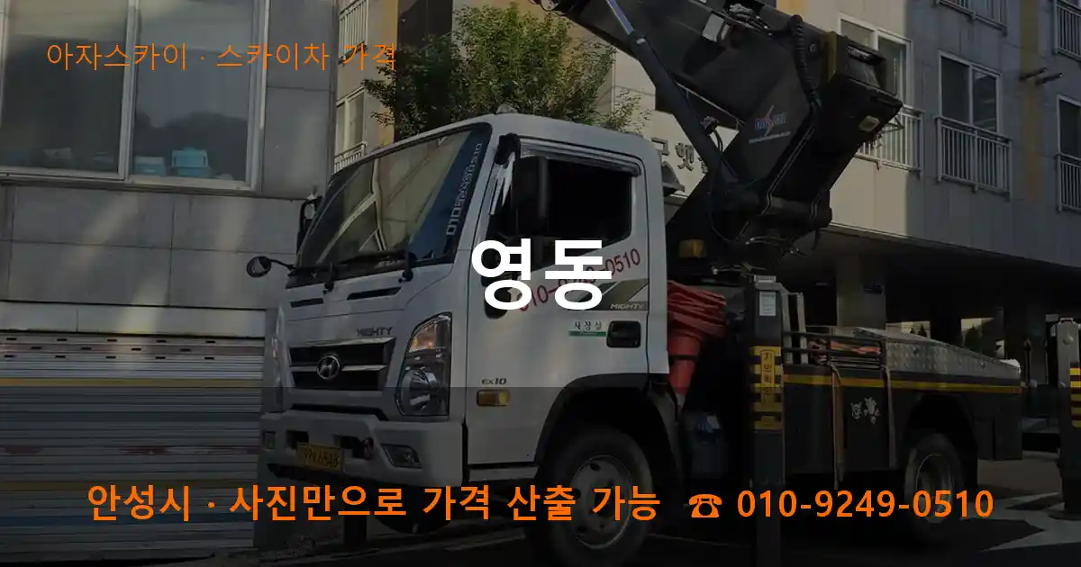 안성 영동 스카이차 가격 작업