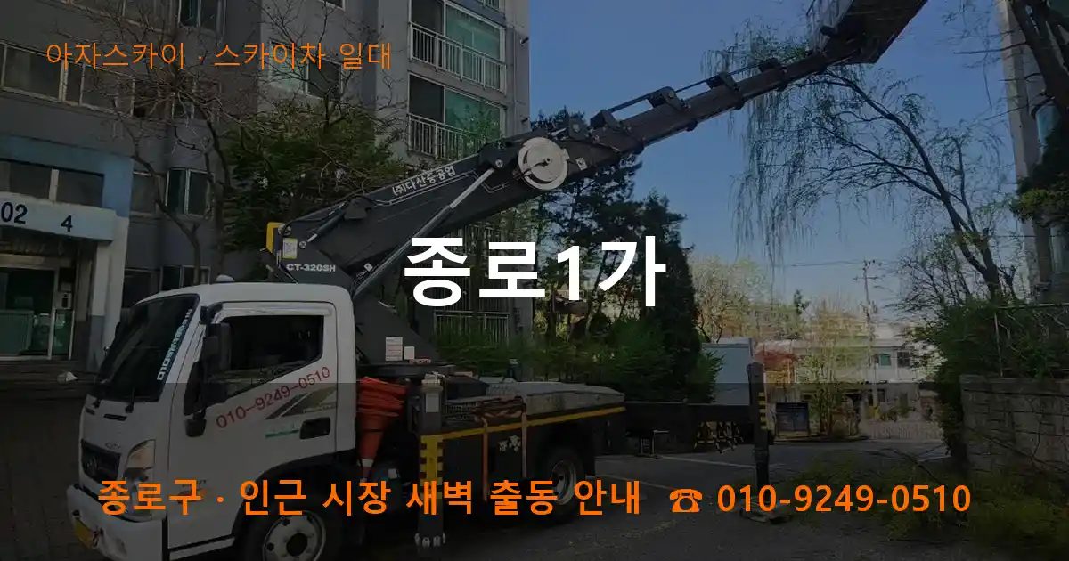 종로구 종로1가 스카이차 출장 작업