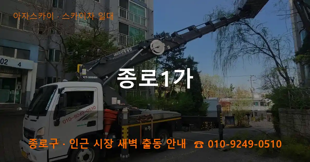 종로구 종로1가 스카이차 일대 작업