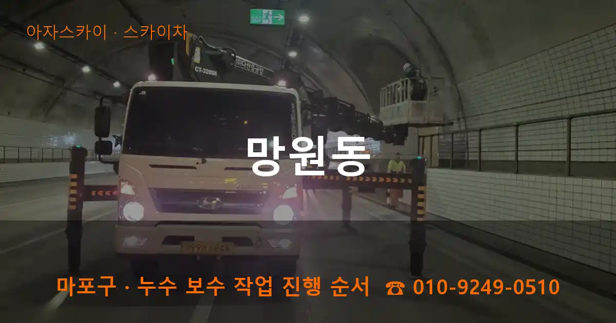 마포구 망원동 스카이차 작업