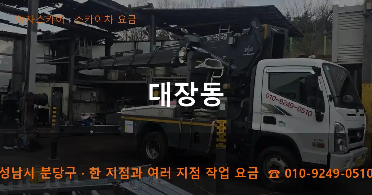 성남시 분당구 대장동 스카이차 요금 작업
