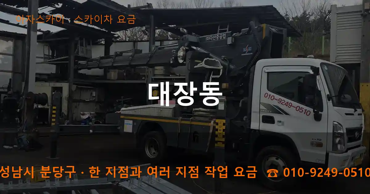 성남시 분당구 대장동 스카이차 요금 작업