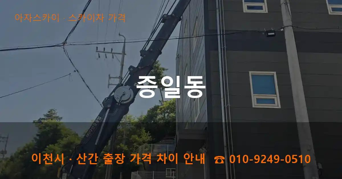 이천시 증일동 스카이차 가격 작업