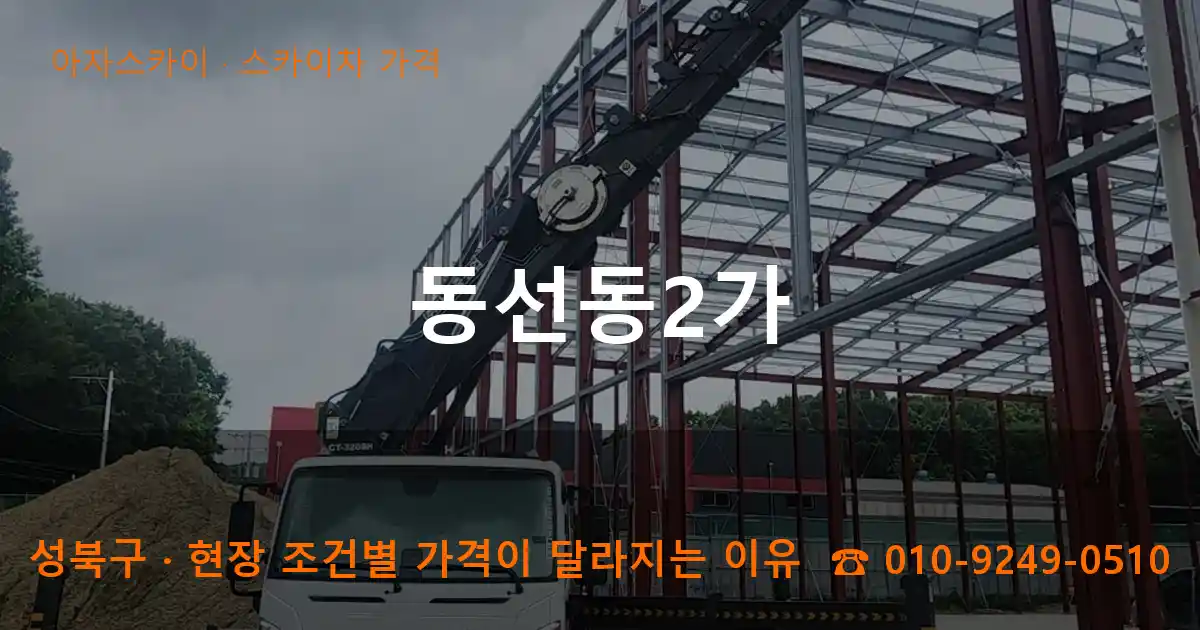성북구 동선동2가 스카이차 가격 작업