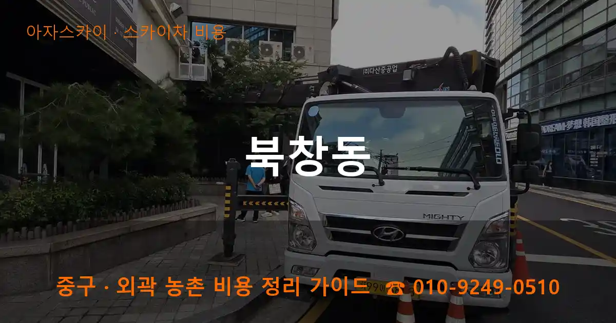 중구 북창동 스카이차 비용 작업