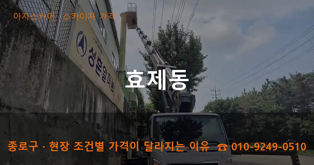 종로구 효제동 스카이차 가격 작업
