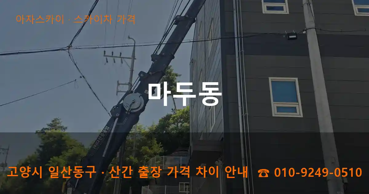 고양 일산동구 마두동 스카이차 가격 작업