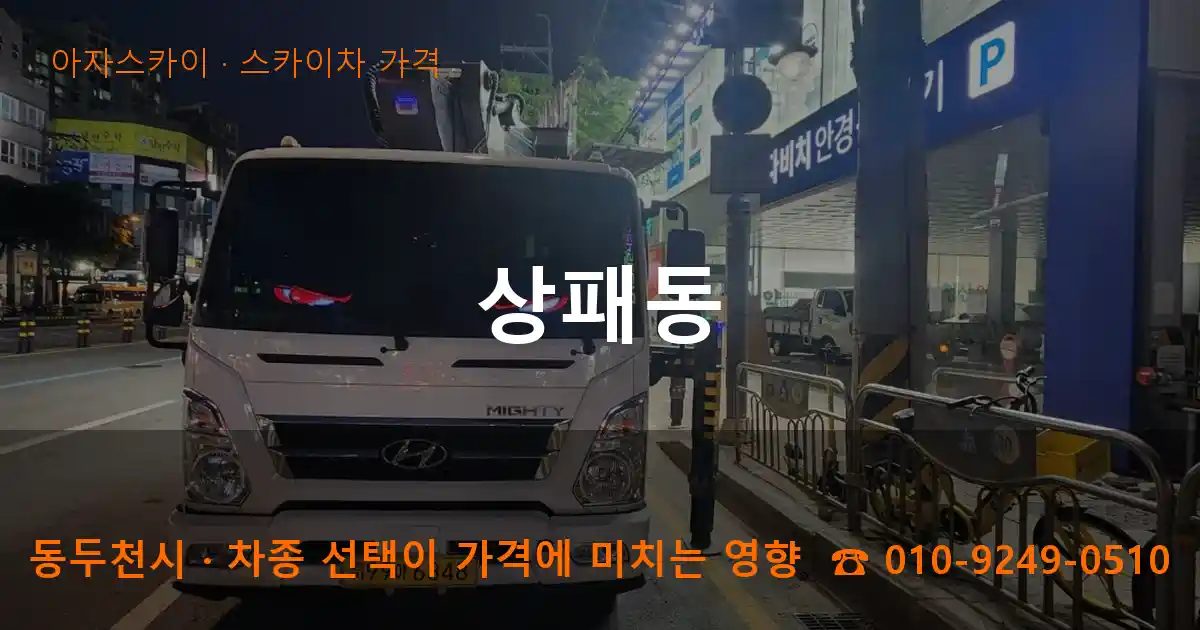 동두천시 상패동 스카이차 가격 작업