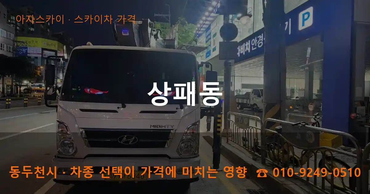 동두천시 상패동 스카이차 가격 작업