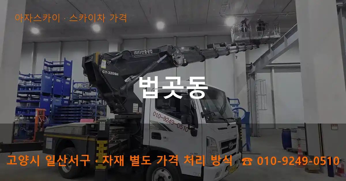 고양시 일산서구 법곳동 스카이차 가격 작업