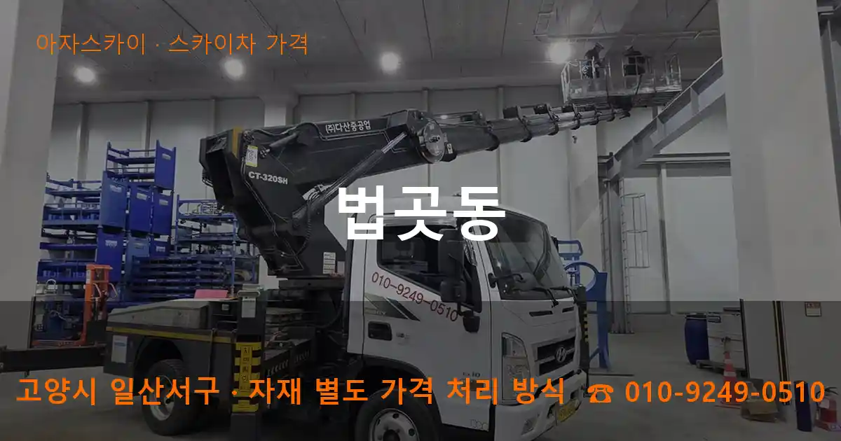 고양 일산서구 법곳동 스카이차 가격 작업