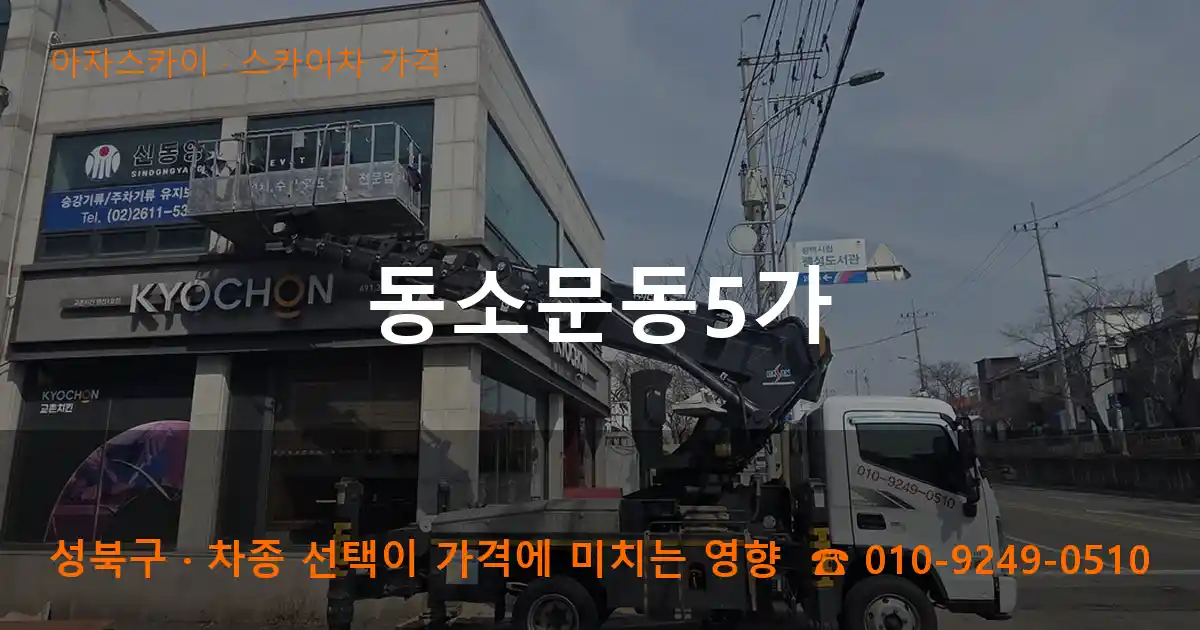 성북구 동소문동5가 스카이차 가격 작업
