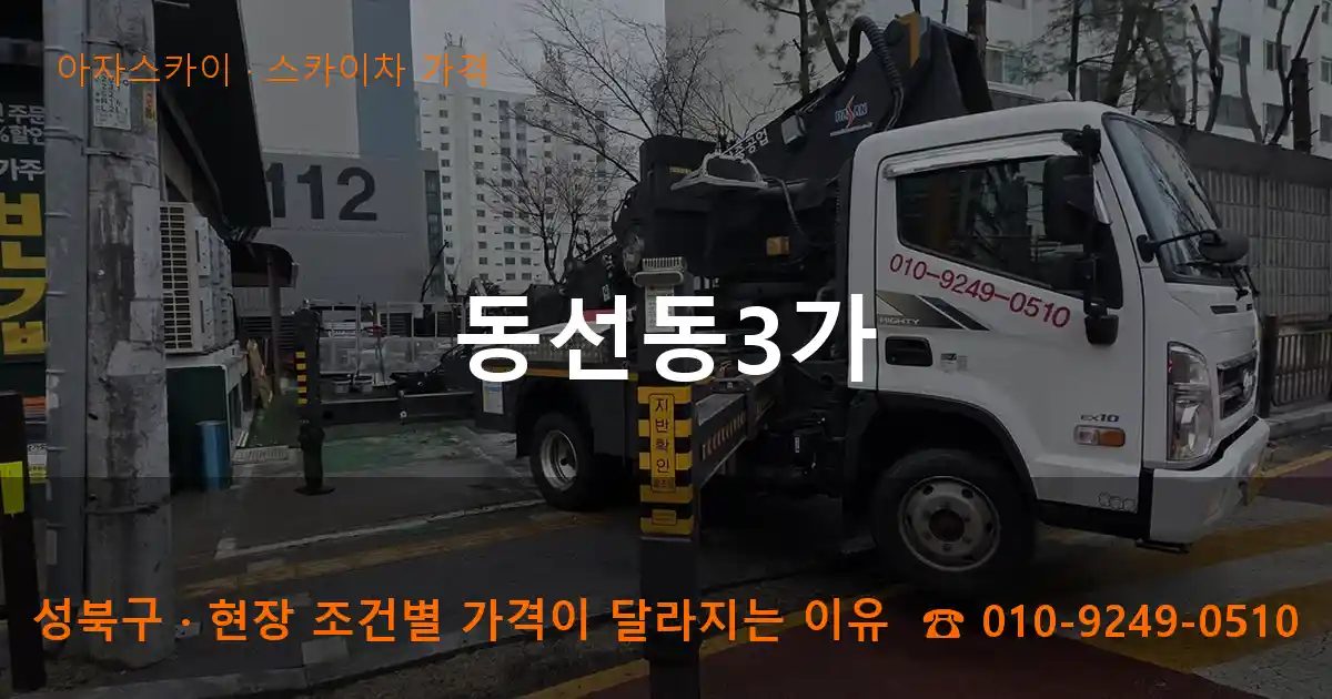 성북구 동선동3가 스카이차 가격 작업