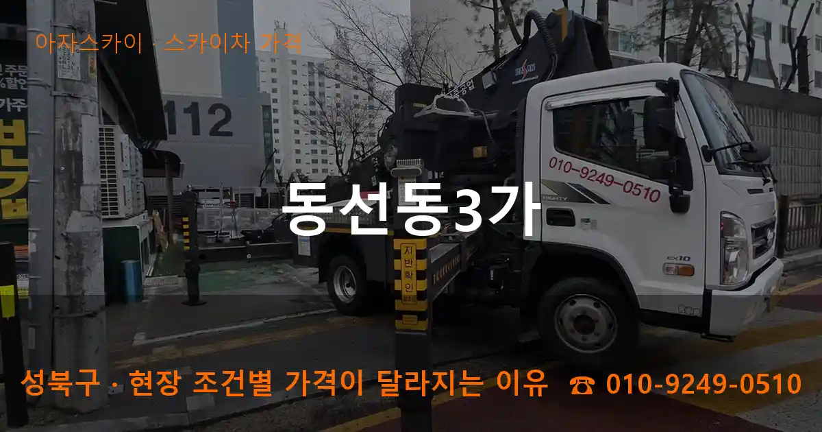 성북구 동선동3가 스카이차 가격 작업