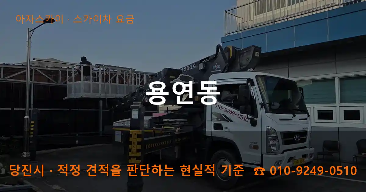 당진시 용연동 스카이차 요금 작업