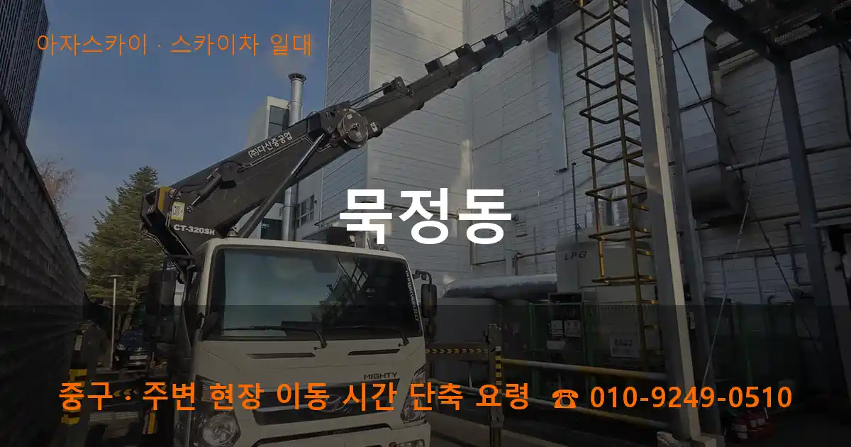 중구 묵정동 스카이차 일대 작업