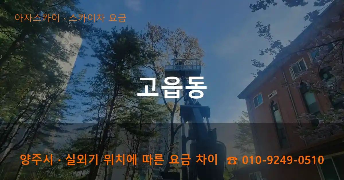 양주시 고읍동 스카이차 요금 작업