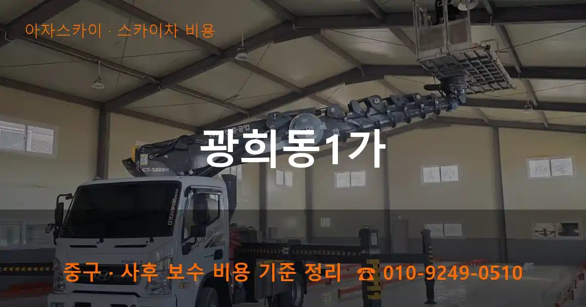 중구 광희동1가 스카이차 비용 작업